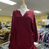 Burgundy Long-Sleeve Tunic Top